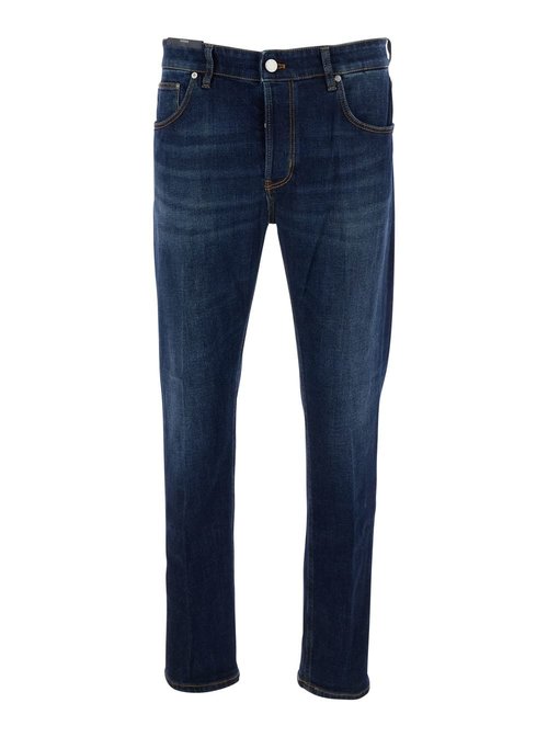 PT Torino Blue Jeans With Logo Patch On The Rear And Belt Loops In Denim Man - C5TP05B0TX1630MN14