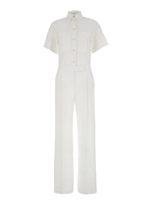 PT Torino White Tracksuit With Patch Pockets On The Chest And Elastic Waist In CottOn - TW7SGS030STDVX010010