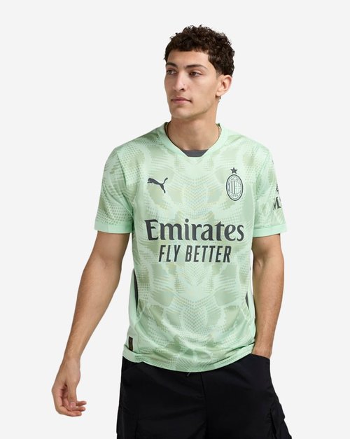 PUMA AC Milan Goalkeeper Crew Neck Short Sleeve Soccer Jersey - Green - 775123-75