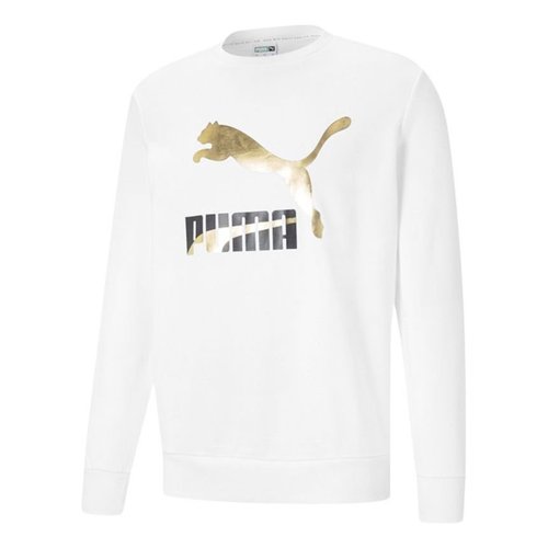 PUMA Archive Metallic Logo Sweater - White/Gold - 531367-02