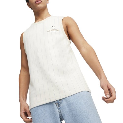 PUMA Basketball Nostalgia Knitted Crew Neck Tank Top - Off White - 624034-87