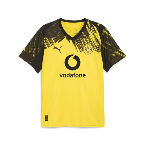 PUMA BVB V Neck Short Sleeve Home Soccer Jersey Replica - Yellow - 780088-01