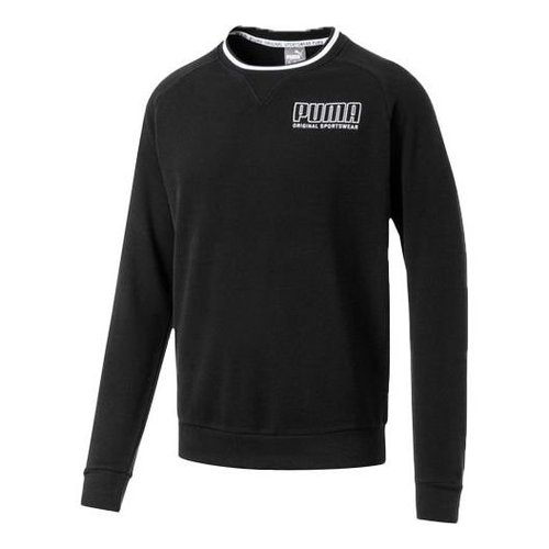 PUMA Casual Sports Breathable Alphabet Printing Round Neck Pullover - Black - 844126-01