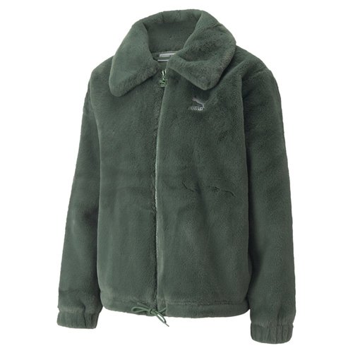 PUMA Classics Faux Fur Full Zip Jacket - Green - 535696-25