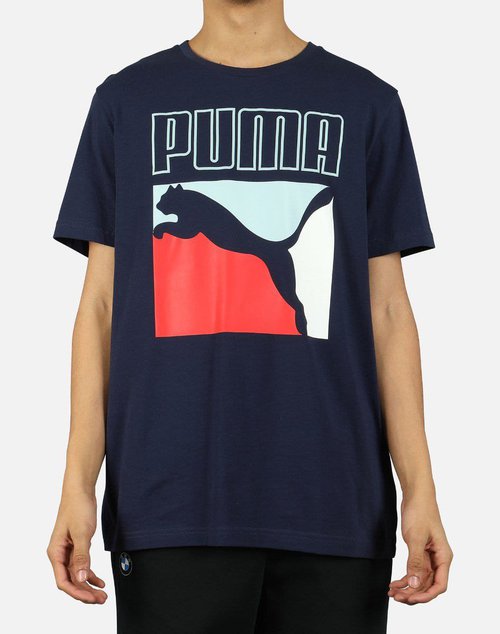 PUMA CLASSICS GRAPHIC BOX LOGO TEE - Navy - 578157-06