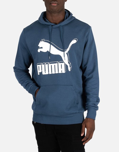 PUMA CLASSICS LOGO HOODIE - Blue - 595200-43