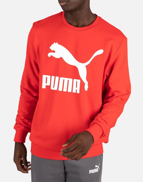 PUMA Classics Logo Crewneck Sweatshirt 595198 11 - RED - 595198-11