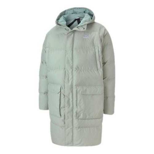 PUMA Classics Long Down Jacket - Grey/Green - 599309-49