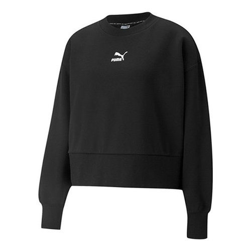 PUMA Classics Puff Sleeve Crew Neck Sweatshirt - Black - 534370-01