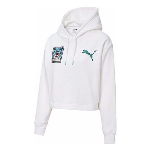 PUMA Claw Pack Logo Hoodie - White/Blue - 596635-02