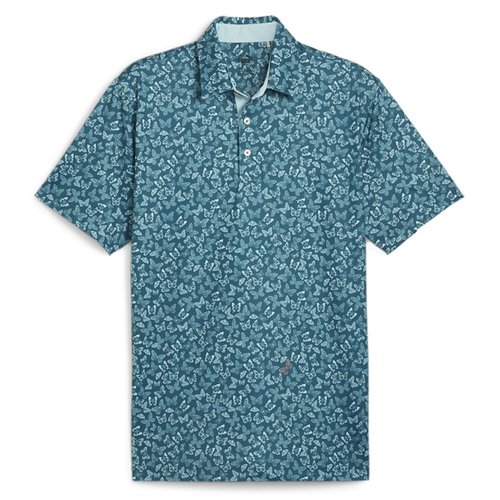 PUMA Cloudspun Butterflies Short Sleeve Polo Shirt - Blue - 624487-02