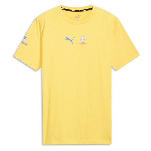 PUMA Conmebol Ca Brazil Crew Neck Short Sleeve T-Shirt - Yellow - 763910-01