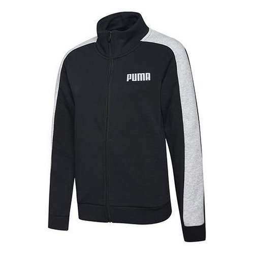 PUMA CONTRAST Stand Collar Color Matching Sweatshirt - Black - 845161-01