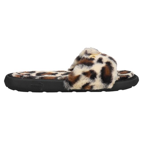 PUMA Cool Cat Leopard Slide Sandals - Black - 385098-01