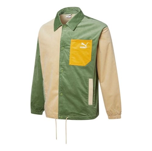 PUMA Cord Coach Jacket - Green - 534752-67