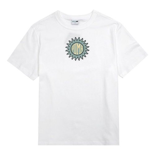 PUMA Downtown Graphic Tee Funny Printing Round Neck Short Sleeve White - 535400-02