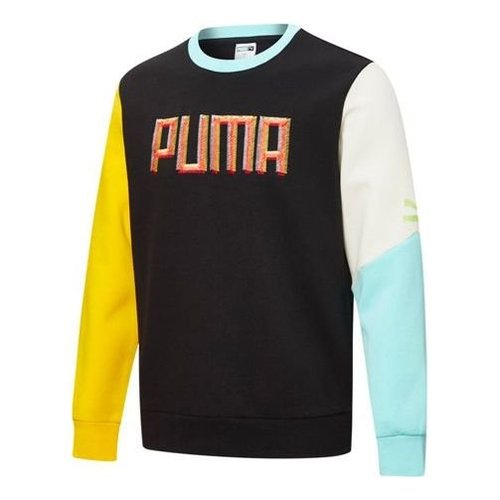 PUMA Embroidered Logo Printing Round-neck Sweatshirt - Black - 532180-01
