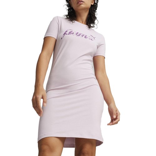 PUMA Essentials Blossom Short Sleeve T-Shirt Dress - Purple - 679674-60