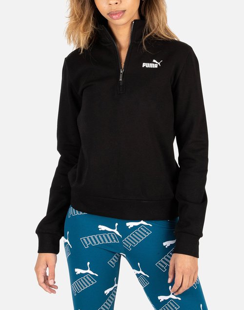PUMA ESSENTIALS HALF-ZIP SWEATSHIRT - Black - 583812-01