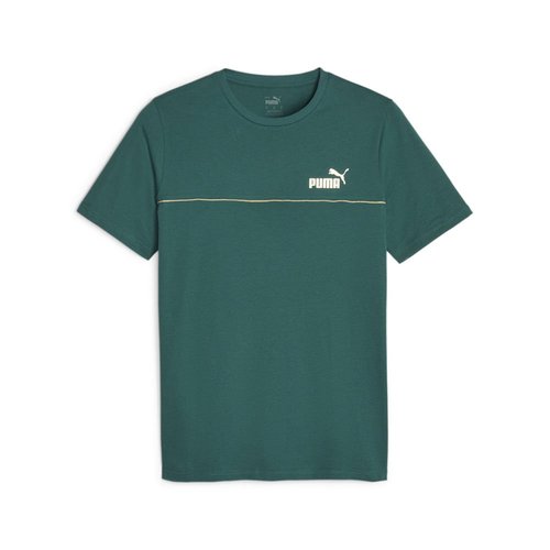 PUMA Essentials Minimal Gold Logo Crew Neck Short Sleeve T-Shirt - Green - 680012-43