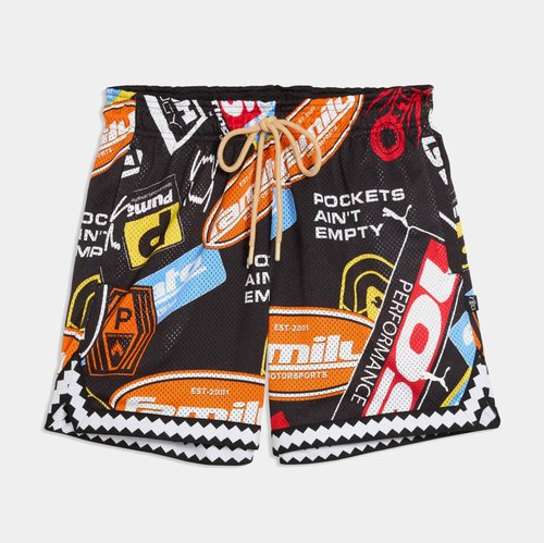 PUMA x Fast & Furious Reversible Mesh 6" Shorts - Black/Multi - 637902-01