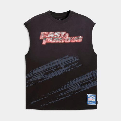 PUMA x Fast & Furious Cut-Off T-Shirt - Red/Black - 637901-01