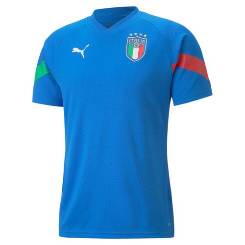 PUMA FIGC Player V Neck Short Sleeve Soccer Training Jersey - Blue - 767080-03