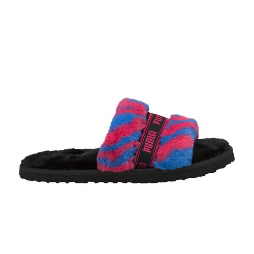 PUMA Fluff Slide - Puma Black/Beetroot Purple/Puma Royal - 385276-02
