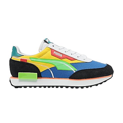puma rider twofold white blue black
