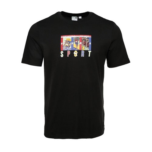 PUMA Graphics Sport Crew Neck Short Sleeve T-Shirt - Black - 625418-01