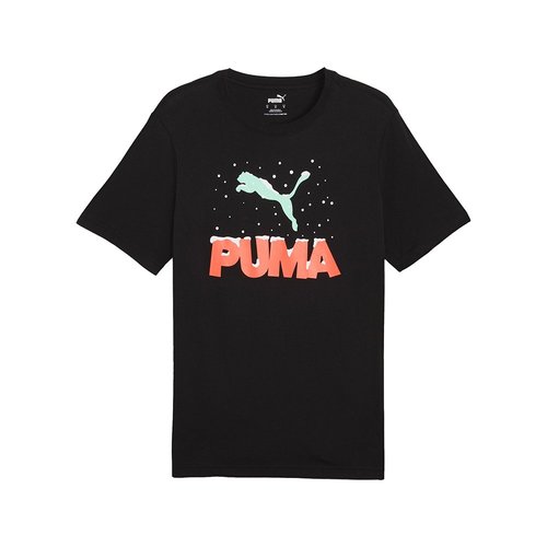 PUMA Holiday Crew Neck Short Sleeve T-Shirt - Black - 693031-01