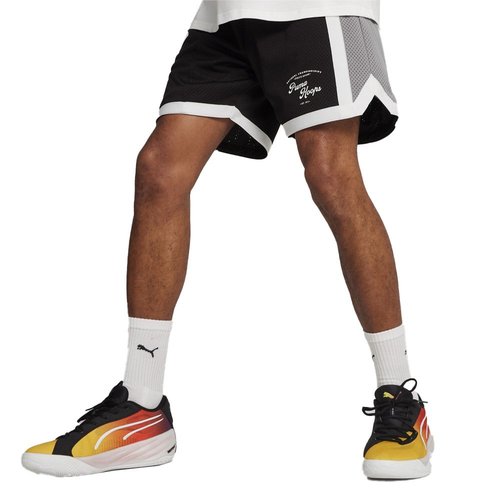 PUMA Hoops Showtime Mesh Basketball Athletic Shorts - Black - 624744-01