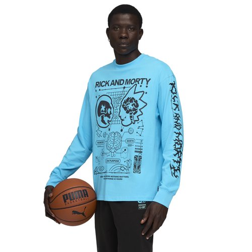 PUMA Hoops x Rick and Morty Long Sleeve T-Shirt - Teal/Black - 633099-01
