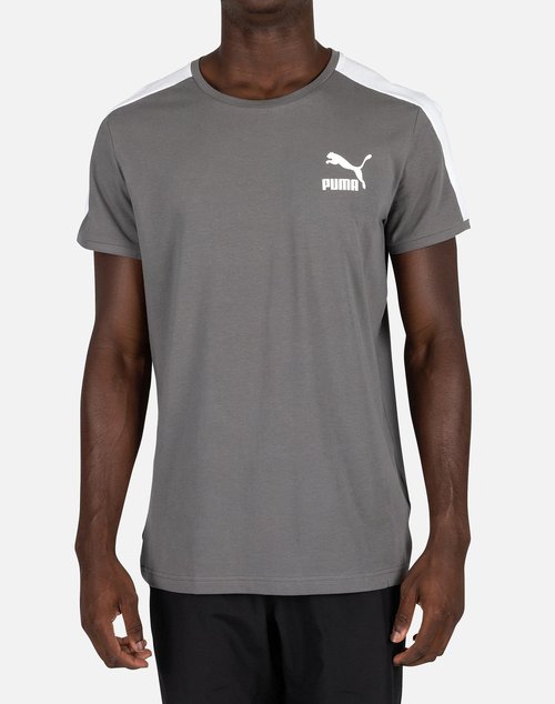 PUMA ICONIC SLIM T7 TEE - Castlerock/White - 581558-44