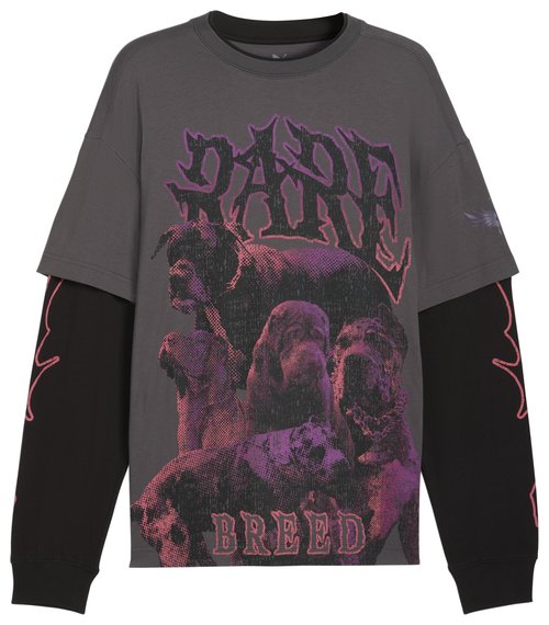 PUMA Lamelo Ball PUMA Lamelo World Tour-Nament L/S T-Shirt - Grey/Pink - 632367-01