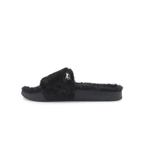 PUMA Leadcat 2.0 YLM Fluff Slides - Black/Gold - 385803-01
