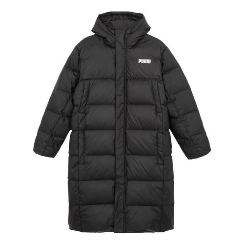 PUMA Long Oversized Down Coat - Black/White - 587721-01