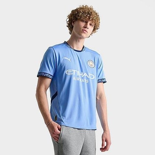 PUMA Manchester City 24-25 Home Replica Soccer Jersey Shirt - Team Light Blue/Marine Blue - 775075-01