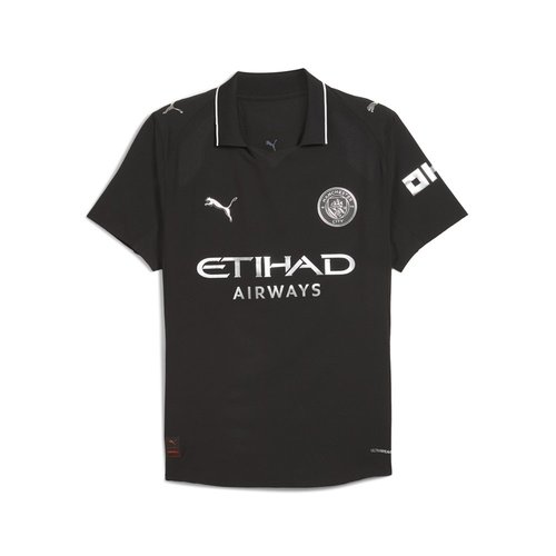 PUMA Manchester City Collared Short Sleeve Soccer Jersey 25/26 Away Authentic - Black - 780348-02
