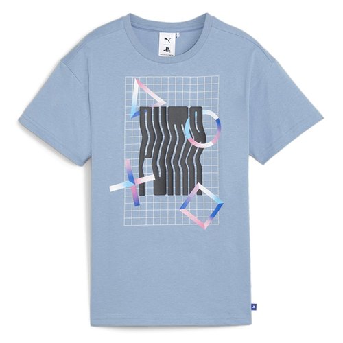PUMA PlayStation Elevated Crew Neck Short Sleeve T-Shirt - Blue - 624865-20