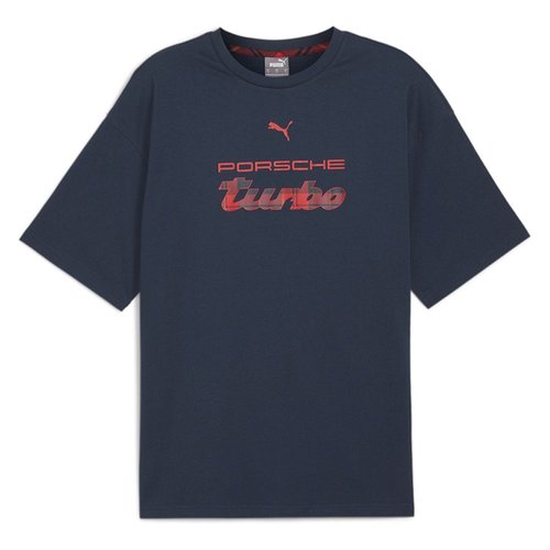PUMA Porsche Legacy Statement Logo Crew Neck Short Sleeve T-Shirt - Blue - 626367-03