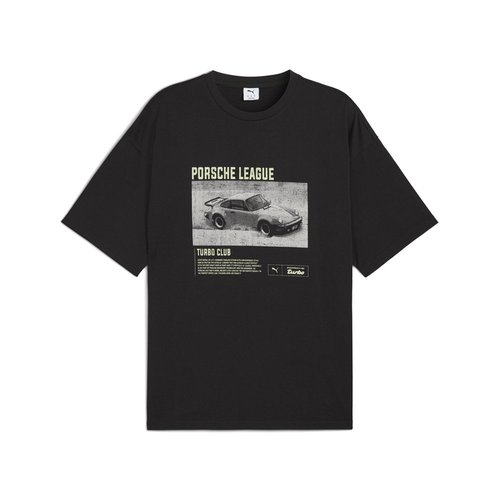 PUMA Porsche Legacy Graphic Crew Neck Short Sleeve T-Shirt - Black - 632691-01