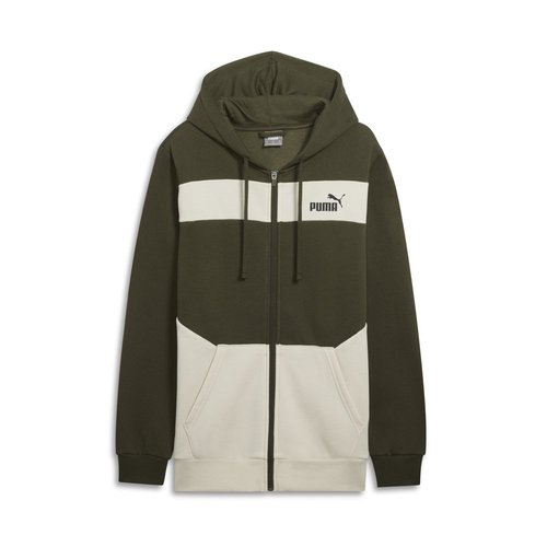 PUMA Power Colorblock Full Zip Hoodie - Green - 684742-70
