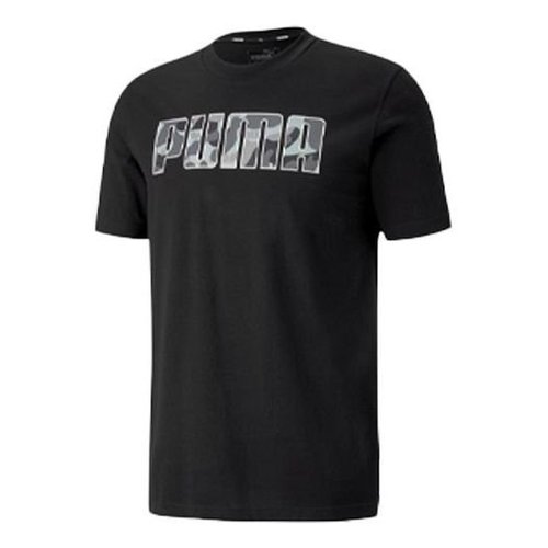 PUMA Rebel Camo Printing Short Sleeve Couple Style - Black - 582781-01