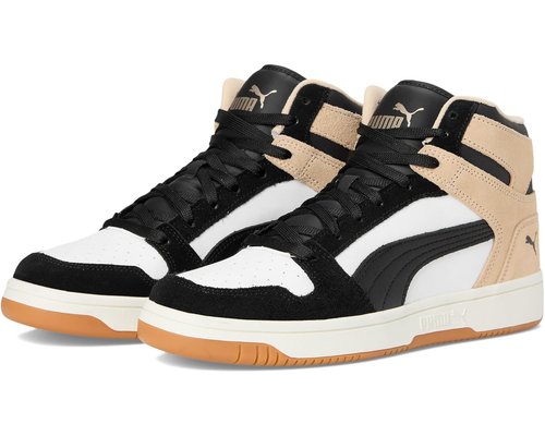 PUMA Rebound Layup Mid Snow - Puma White/Puma Black/Cashew - 404262-01