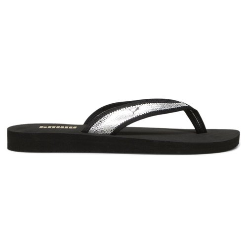 PUMA Sandy Metallic Shine Flip Flops - Black - 395426-02
