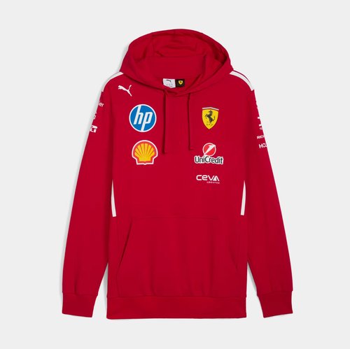 PUMA Scuderia Ferrari 2025 Team Pullover Hoodie - Dark Cherry - 763941-01