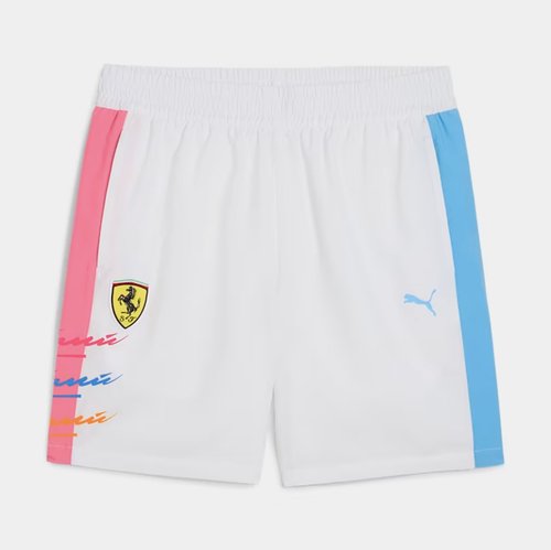 PUMA Scuderia Ferrari Miami Limited Edition Track Shorts - White/Blue - 633407-03