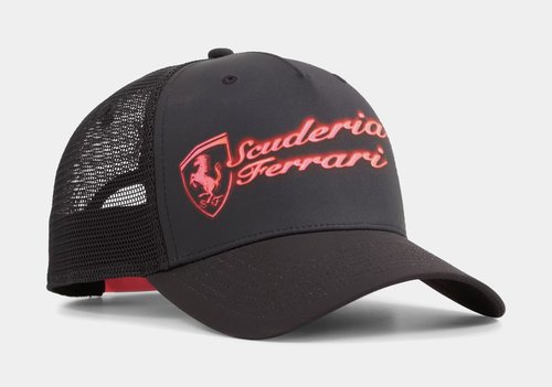 PUMA Scuderia Ferrari Race Neon Energy Trucker Hat - Black/Red - 025562-01