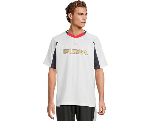 PUMA Sport V Neck Short Sleeve Football Jersey - White - 634322-02